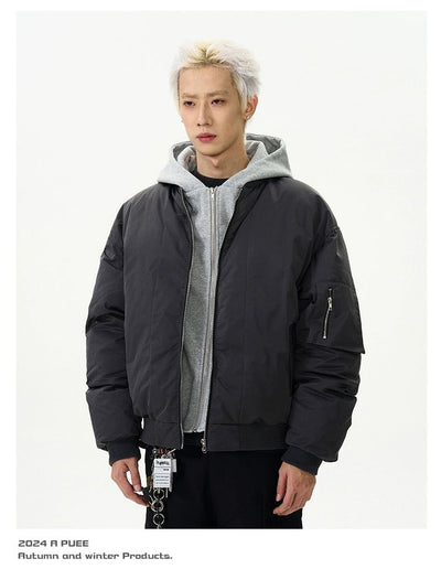 Structured Layer Hooded Jacket Korean Street Fashion Jacket By A PUEE Shop Online at OH Vault