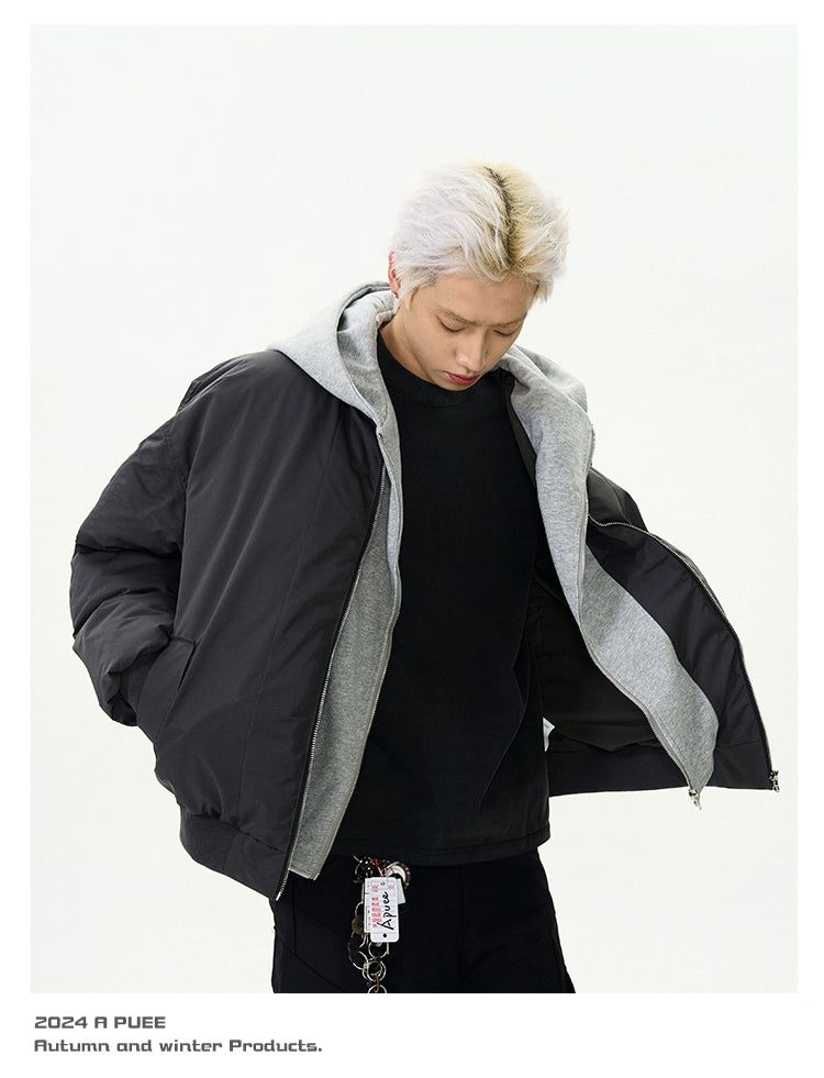 Structured Layer Hooded Jacket Korean Street Fashion Jacket By A PUEE Shop Online at OH Vault