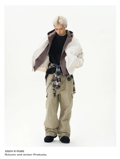 Structured Layer Hooded Jacket Korean Street Fashion Jacket By A PUEE Shop Online at OH Vault