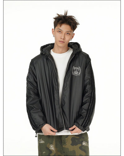 Sports Three-Bar Hooded Jacket Korean Street Fashion Jacket By Mr Nearly Shop Online at OH Vault