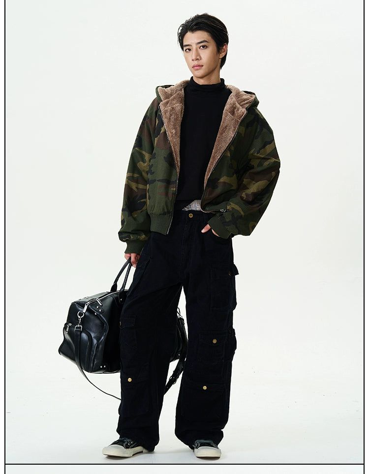 Heavy Camouflage Puffer Jacket Korean Street Fashion Jacket By 77Flight Shop Online at OH Vault