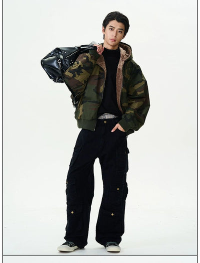 Heavy Camouflage Puffer Jacket Korean Street Fashion Jacket By 77Flight Shop Online at OH Vault