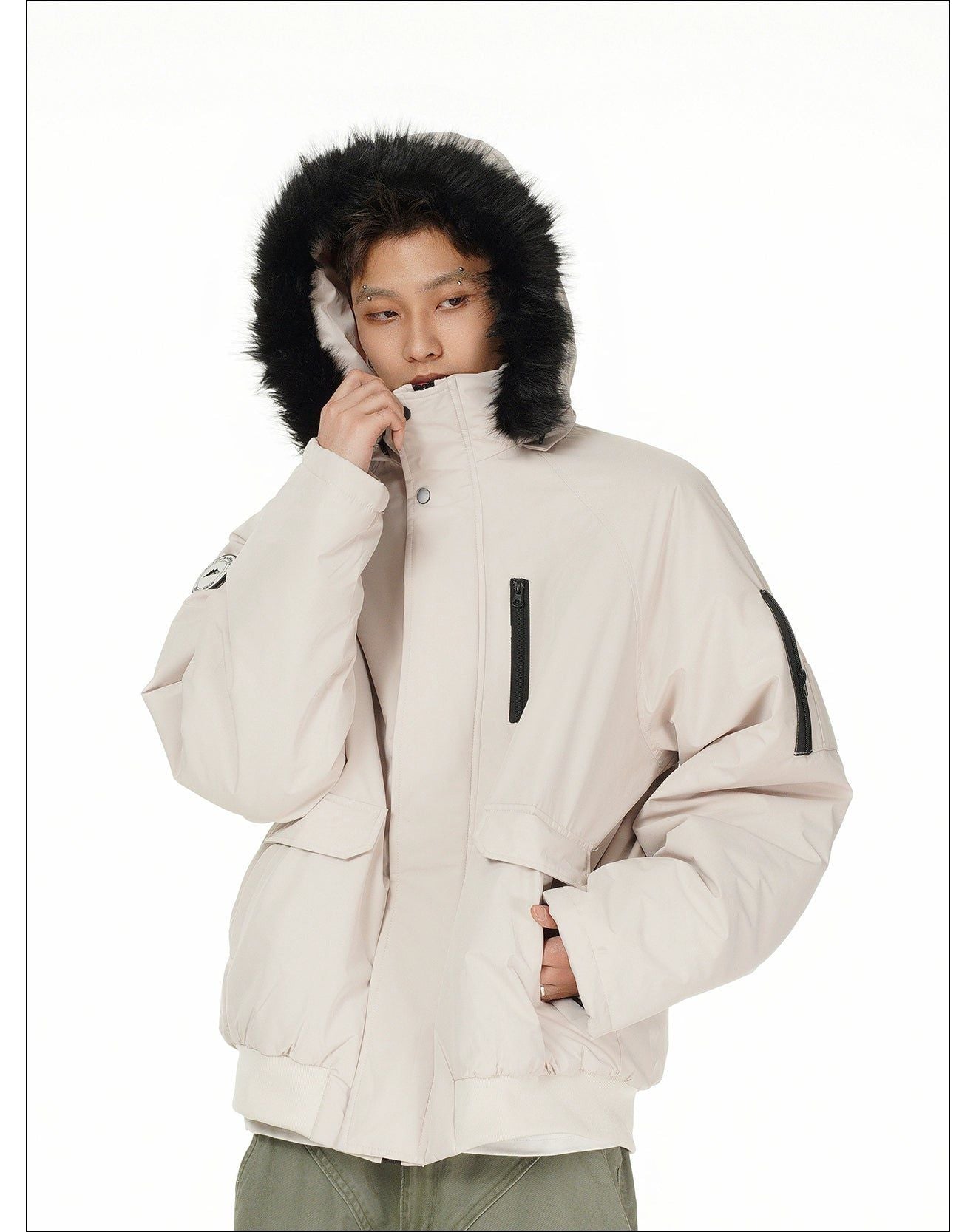 Thickened Fur Collar Parka Jacket Korean Street Fashion Jacket By Mr Nearly Shop Online at OH Vault