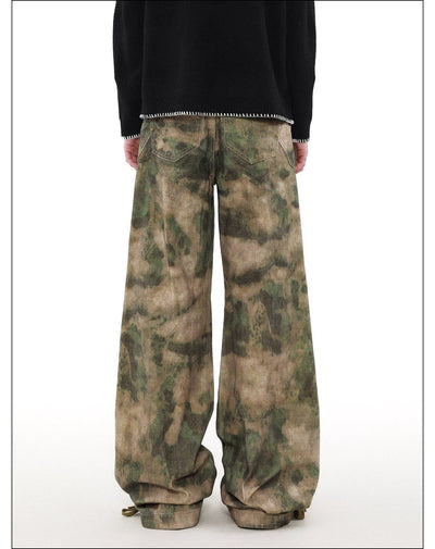 Tie-Dyed Pleats Cargo Pants Korean Street Fashion Pants By Mr Nearly Shop Online at OH Vault