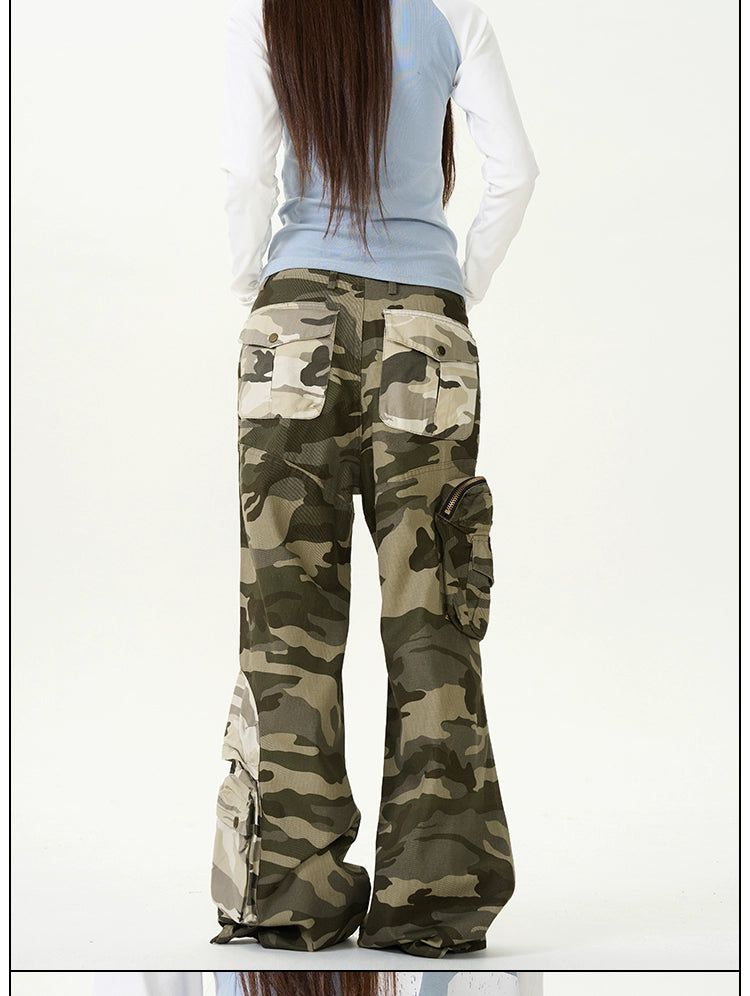 Two-Tone Camouflage Cargo Pants Korean Street Fashion Pants By 77Flight Shop Online at OH Vault