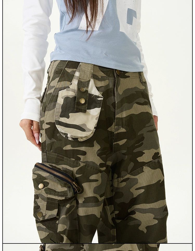 Two-Tone Camouflage Cargo Pants Korean Street Fashion Pants By 77Flight Shop Online at OH Vault