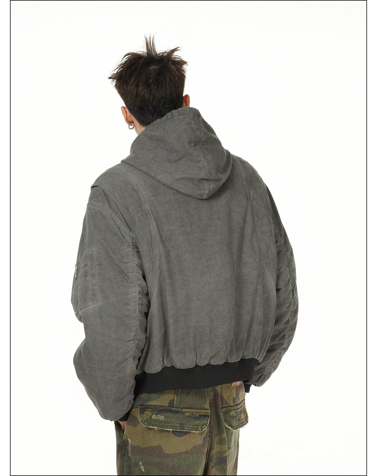 Washed Drawcord Hooded Jacket Korean Street Fashion Jacket By Mr Nearly Shop Online at OH Vault