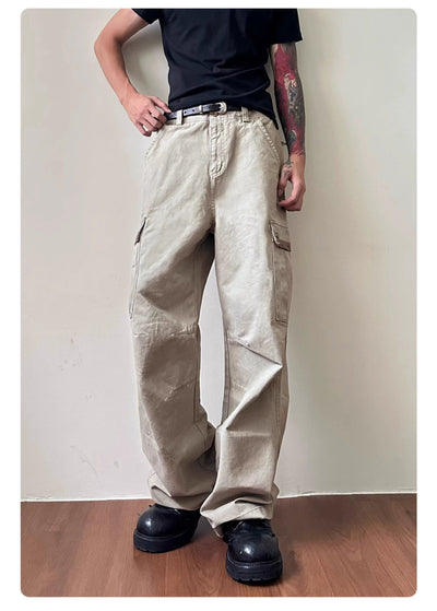 Washed Loose Straight Cargo Pants Korean Street Fashion Pants By Made Extreme Shop Online at OH Vault