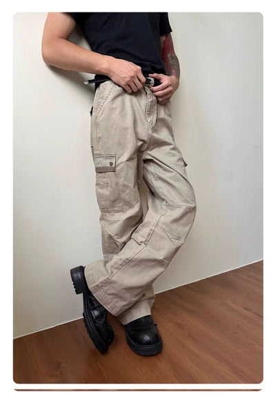 Washed Loose Straight Cargo Pants Korean Street Fashion Pants By Made Extreme Shop Online at OH Vault