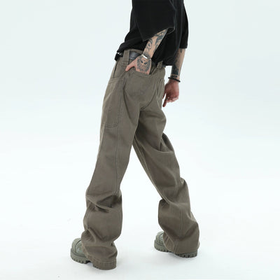 Front Pocket Straight Jeans Korean Street Fashion Jeans By Ash Dark Shop Online at OH Vault