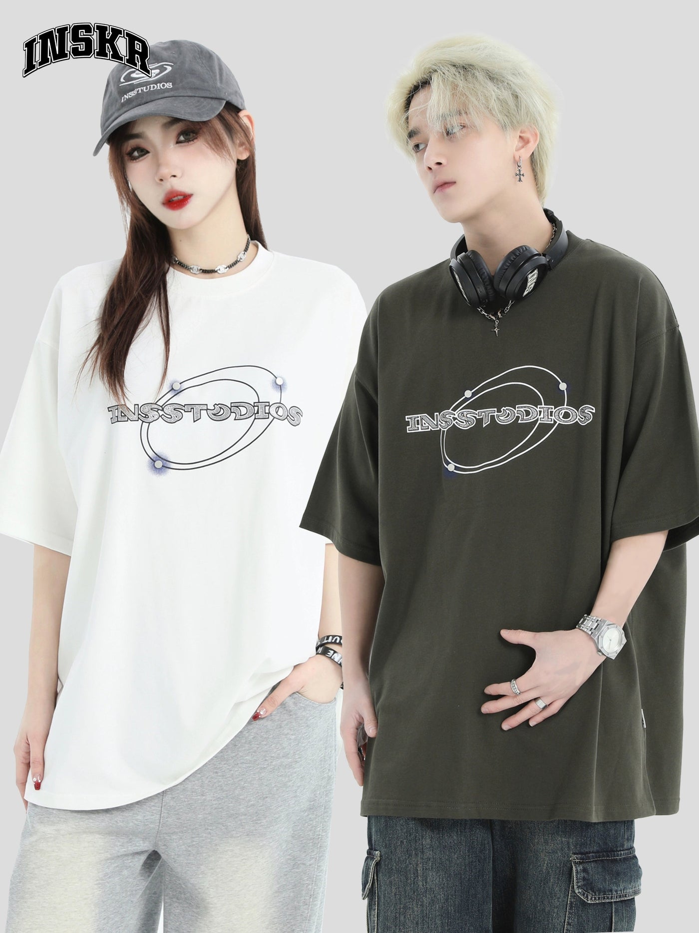 Orbit Logo T-Shirt Korean Street Fashion T-Shirt By INS Korea Shop Online at OH Vault