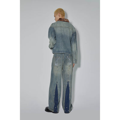 Back Spliced Detail Jeans Korean Street Fashion Jeans By Apriority Shop Online at OH Vault