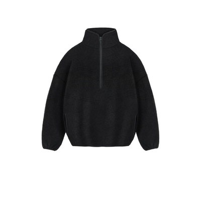 Half-Zipped Sherpa Jacket Korean Street Fashion Jacket By IDLT Shop Online at OH Vault