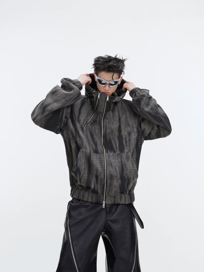 Fade Smudges Zipped Jacket Korean Street Fashion Jacket By Argue Culture Shop Online at OH Vault