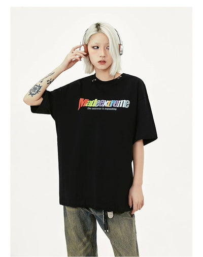 Colorful Letters T-Shirt Korean Street Fashion T-Shirt By Made Extreme Shop Online at OH Vault