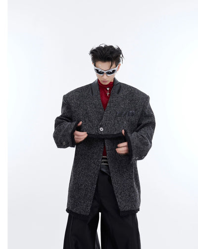 Frayed Structured Blazer Korean Street Fashion Blazer By Argue Culture Shop Online at OH Vault