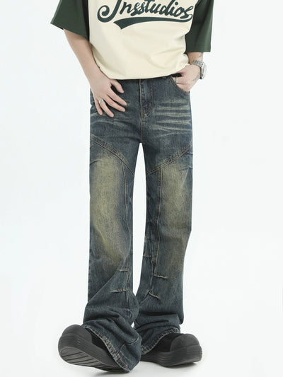 Seams Detail Whiskers Jeans Korean Street Fashion Jeans By INS Korea Shop Online at OH Vault