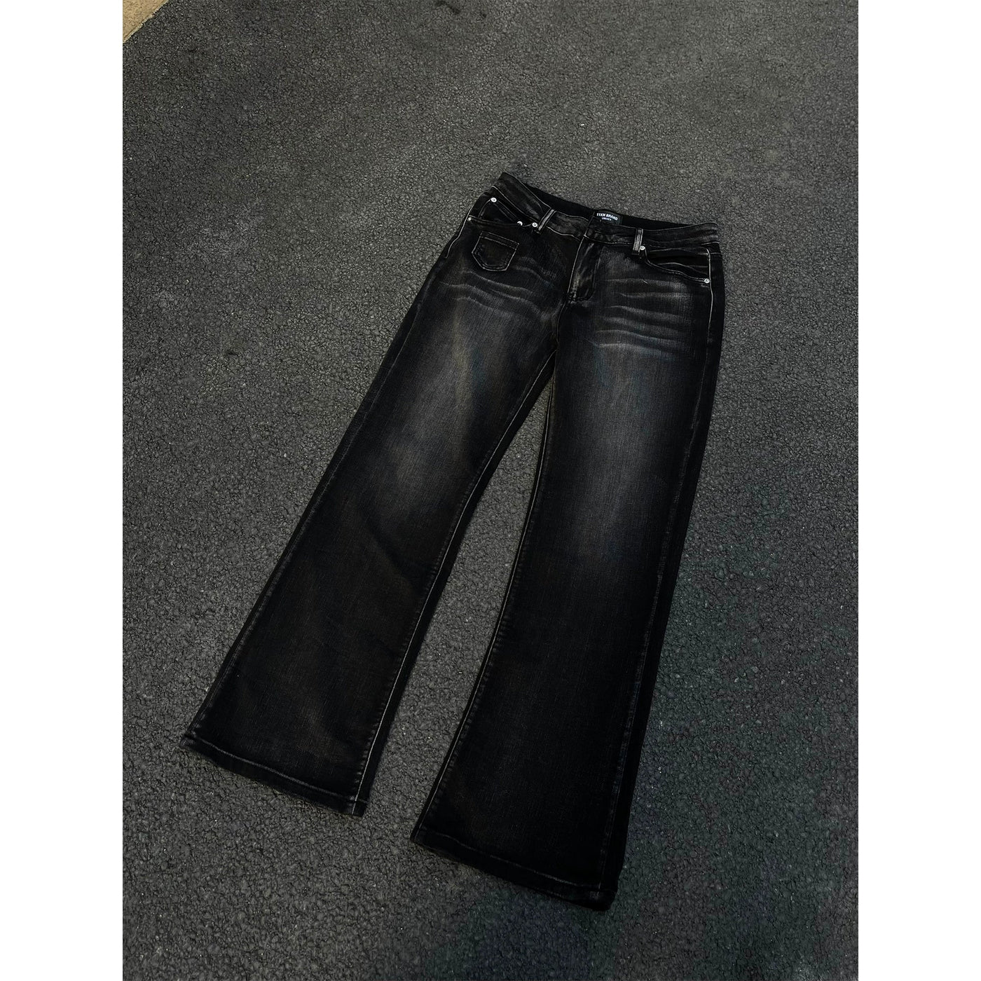 Washed Effect Flared Jeans Korean Street Fashion Jeans By MaxDstr Shop Online at OH Vault