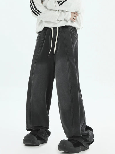 Washed Drawstring Sweatpants Korean Street Fashion Pants By INS Korea Shop Online at OH Vault
