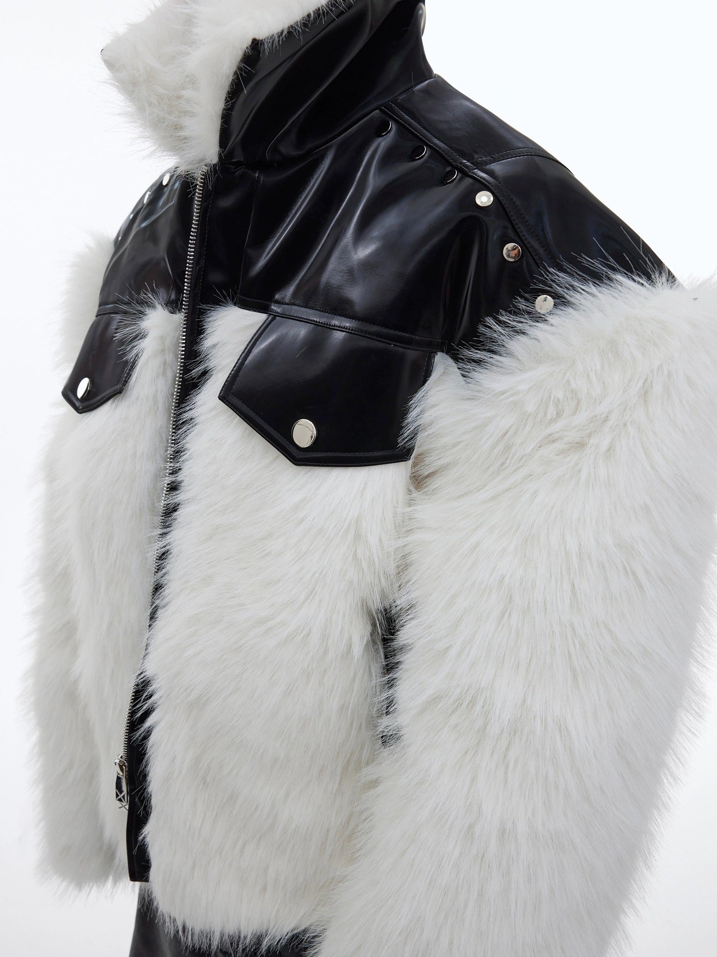 Fur and Leather Splice Jacket Korean Street Fashion Jacket By Argue Culture Shop Online at OH Vault