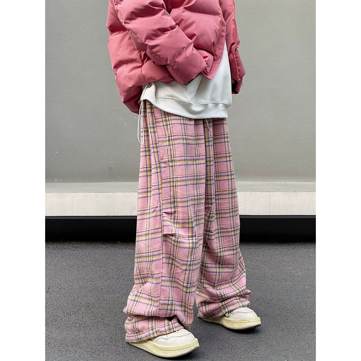 Drawstring Plaid Pleated Pants Korean Street Fashion Pants By Blacklists Shop Online at OH Vault