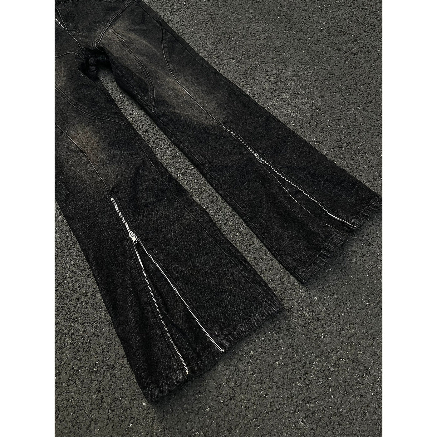 Zipped Hem Washed Jeans Korean Street Fashion Jeans By MaxDstr Shop Online at OH Vault