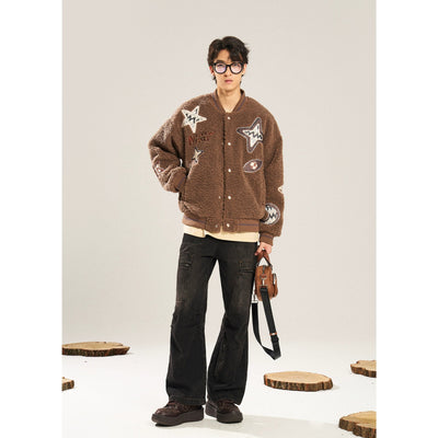 Scattered Shapes Sherpa Jacket Korean Street Fashion Jacket By New Start Shop Online at OH Vault