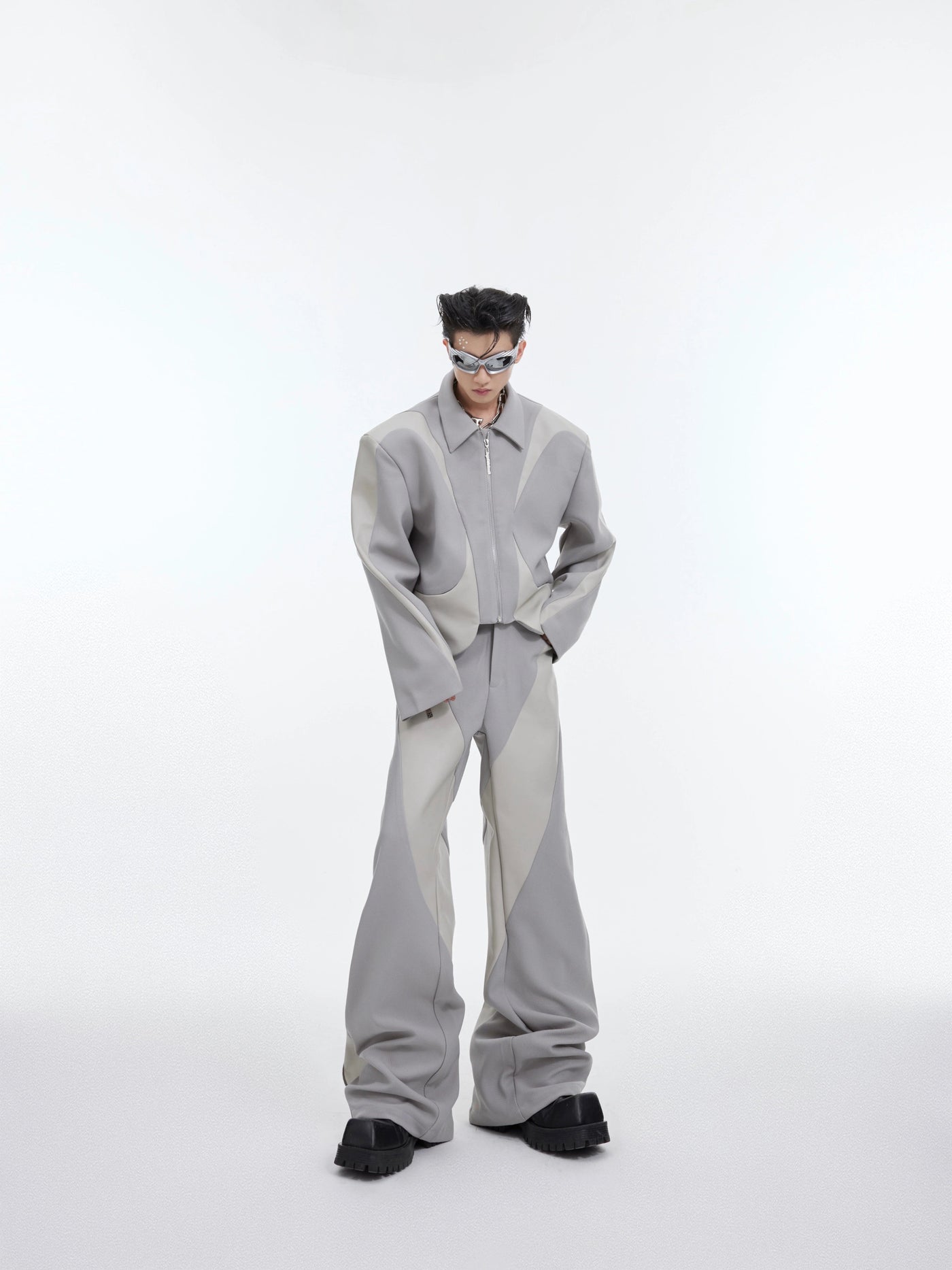 Blades Cropped Jacket & Pants Set Korean Street Fashion Clothing Set By Argue Culture Shop Online at OH Vault