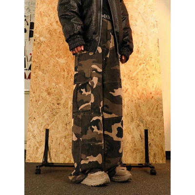 Casual Camouflage Straight Cargo Pants Korean Street Fashion Pants By Mr Nearly Shop Online at OH Vault