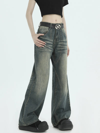 Whiskers and Fade Emphasis Jeans Korean Street Fashion Jeans By INS Korea Shop Online at OH Vault
