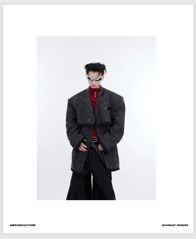 Frayed Structured Blazer Korean Street Fashion Blazer By Argue Culture Shop Online at OH Vault