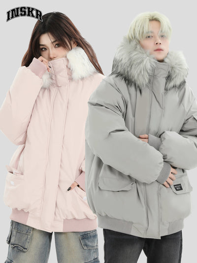Fur Collar Winter Jacket Korean Street Fashion Jacket By INS Korea Shop Online at OH Vault