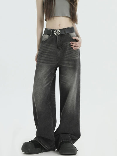 Whiskers and Washed Jeans Korean Street Fashion Jeans By INS Korea Shop Online at OH Vault