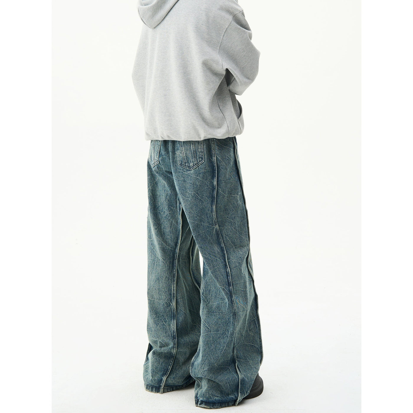 Faded Curved Pattern Jeans Korean Street Fashion Jeans By MaxDstr Shop Online at OH Vault