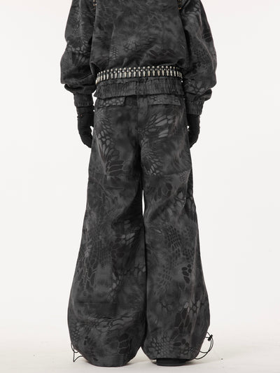 Dark Fog Casual Camouflage Pattern Pleated Pants Korean Street Fashion Pants By Dark Fog Shop Online at OH Vault