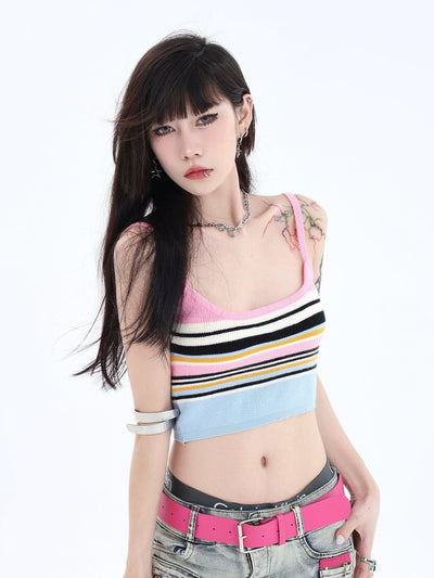 Jump Next Colored Stripes Slim Fit Camisole Korean Street Fashion Camisole By Jump Next Shop Online at OH Vault