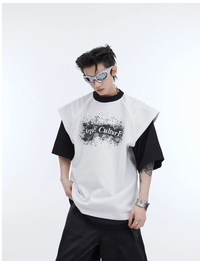 Layered & Printed T-Shirt Korean Street Fashion T-Shirt By Argue Culture Shop Online at OH Vault