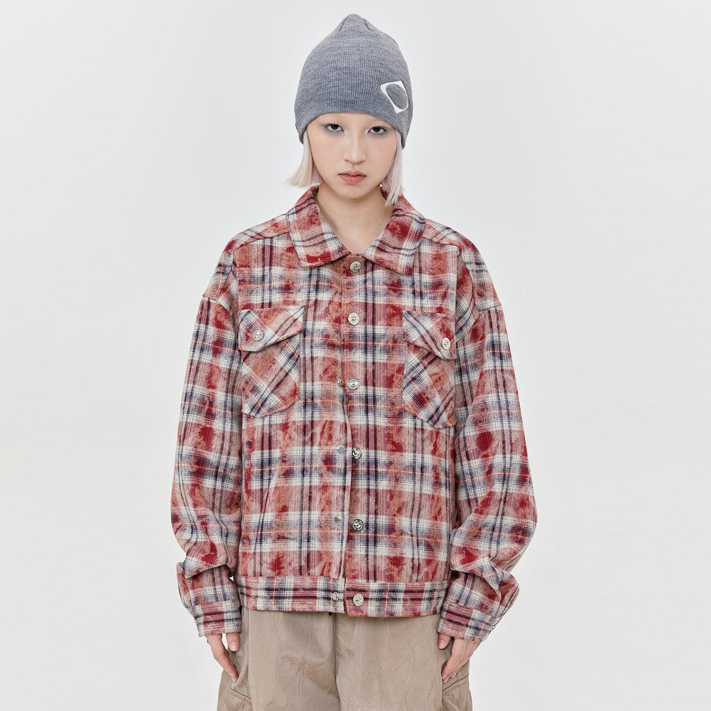 Made Extreme Classic Flap Pocket Plaid Outer Shirt Korean Street Fashion Shirt By Made Extreme Shop Online at OH Vault