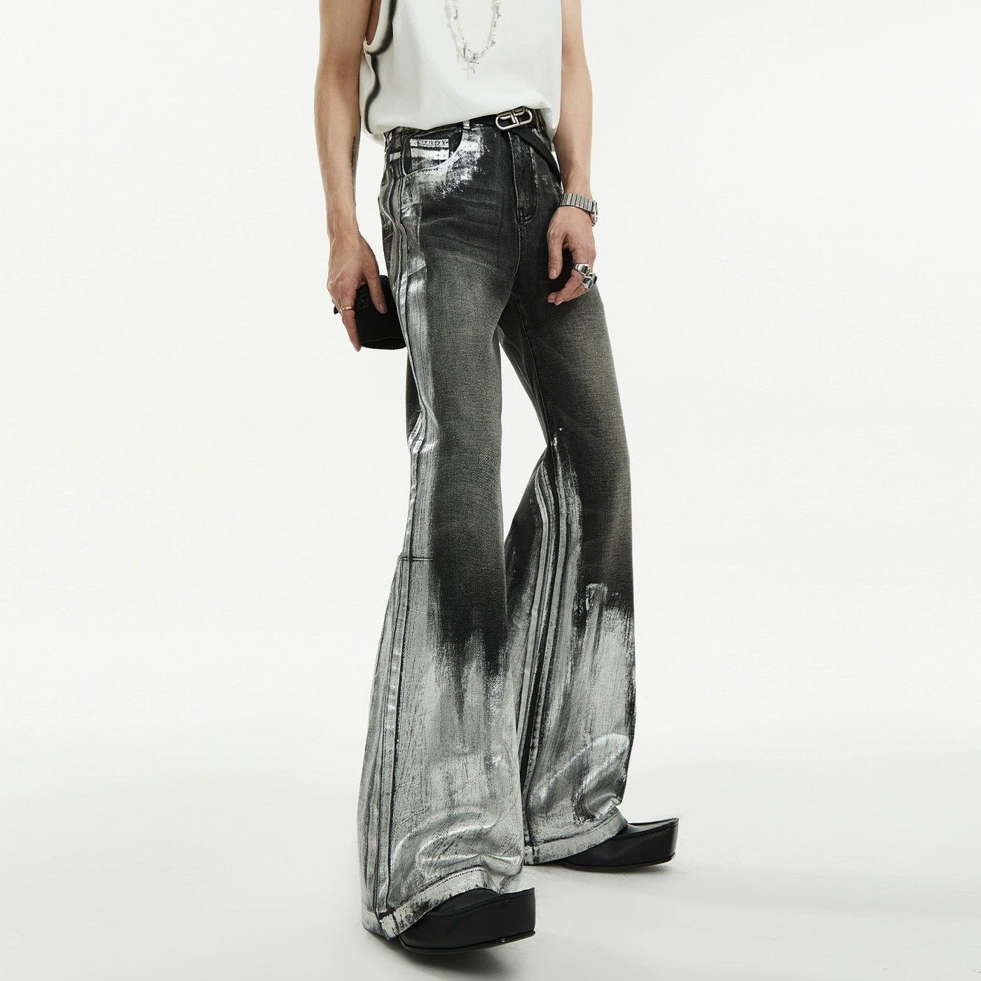Heavy Two-Toned Jeans Korean Street Fashion Jeans By Slim Black Shop Online at OH Vault