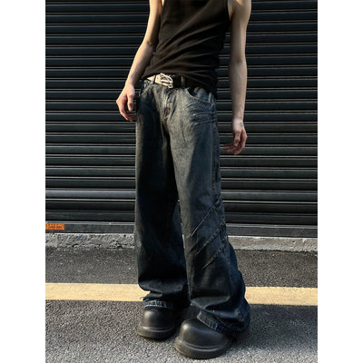 Heavy Shark Line Flared Jeans Korean Street Fashion Jeans By MaxDstr Shop Online at OH Vault