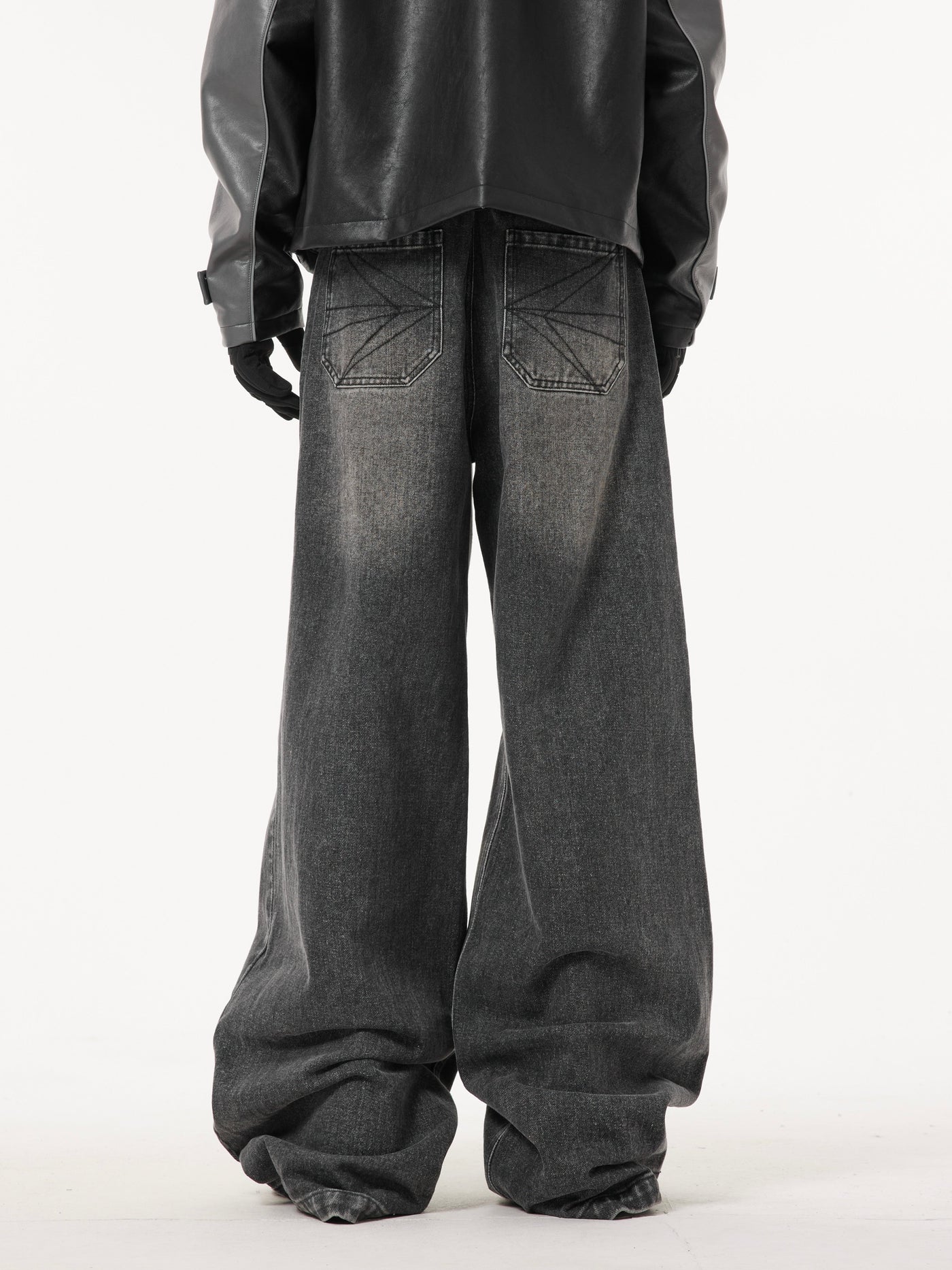 Dark Fog Bleach Washed Straight Leg Loose Jeans Korean Street Fashion Jeans By Dark Fog Shop Online at OH Vault