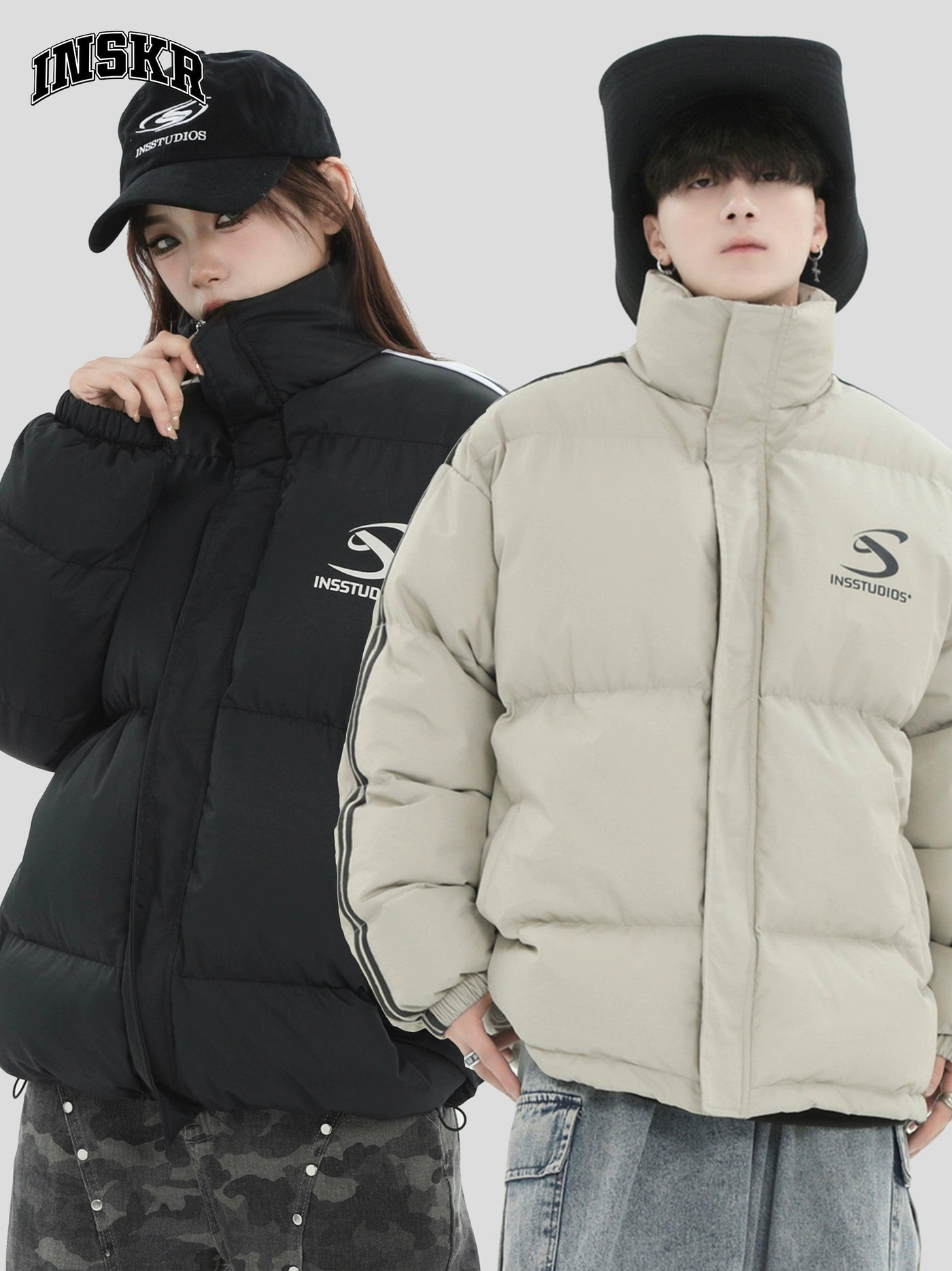 High Collar Puffer Jacket Korean Street Fashion Jacket By INS Korea Shop Online at OH Vault