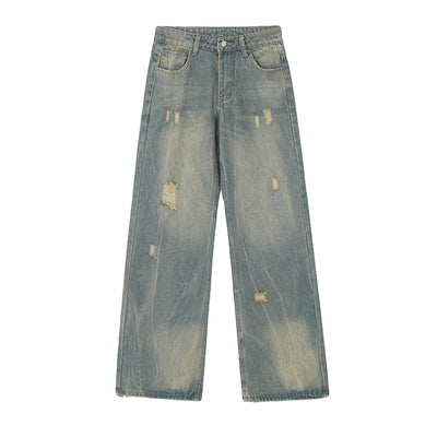 Frayed Wash Jeans Korean Street Fashion Jeans By Mr Nearly Shop Online at OH Vault