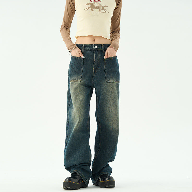 Acid Treated Jeans Korean Street Fashion Jeans By 77Flight Shop Online at OH Vault