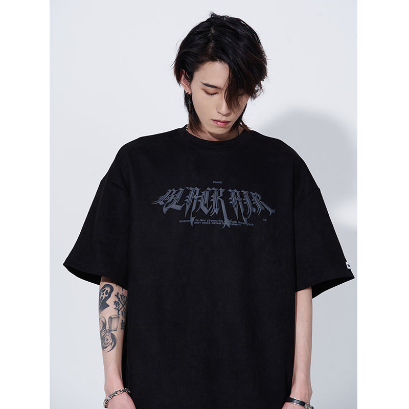 Embroidered Font Roomy Fit T-Shirt Korean Street Fashion T-Shirt By 77Flight Shop Online at OH Vault
