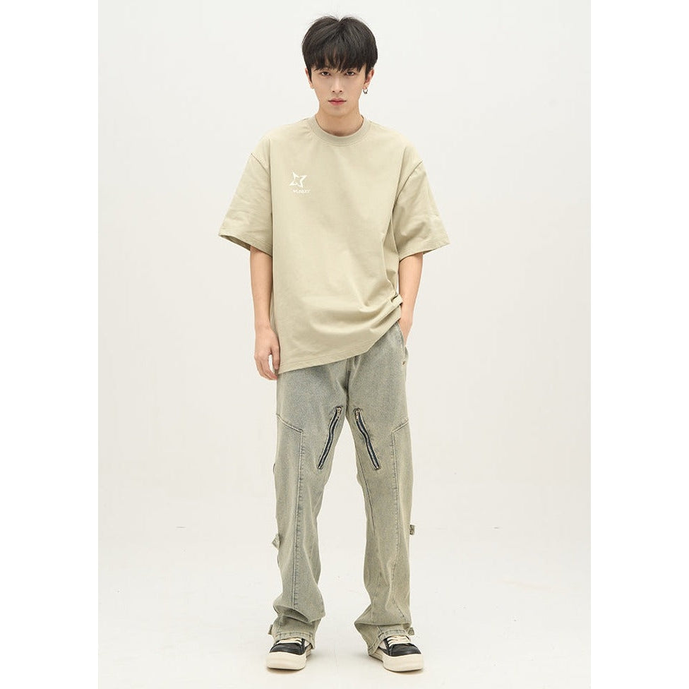 Extra Side Zip Jeans Korean Street Fashion Jeans By 77Flight Shop Online at OH Vault