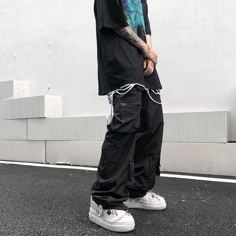 Roomy Fit Cargo Pants Korean Street Fashion Pants By 77Flight Shop Online at OH Vault