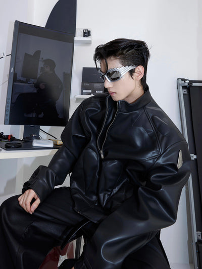 Motosport Zipped Faux Leather Jacket Korean Street Fashion Jacket By Argue Culture Shop Online at OH Vault