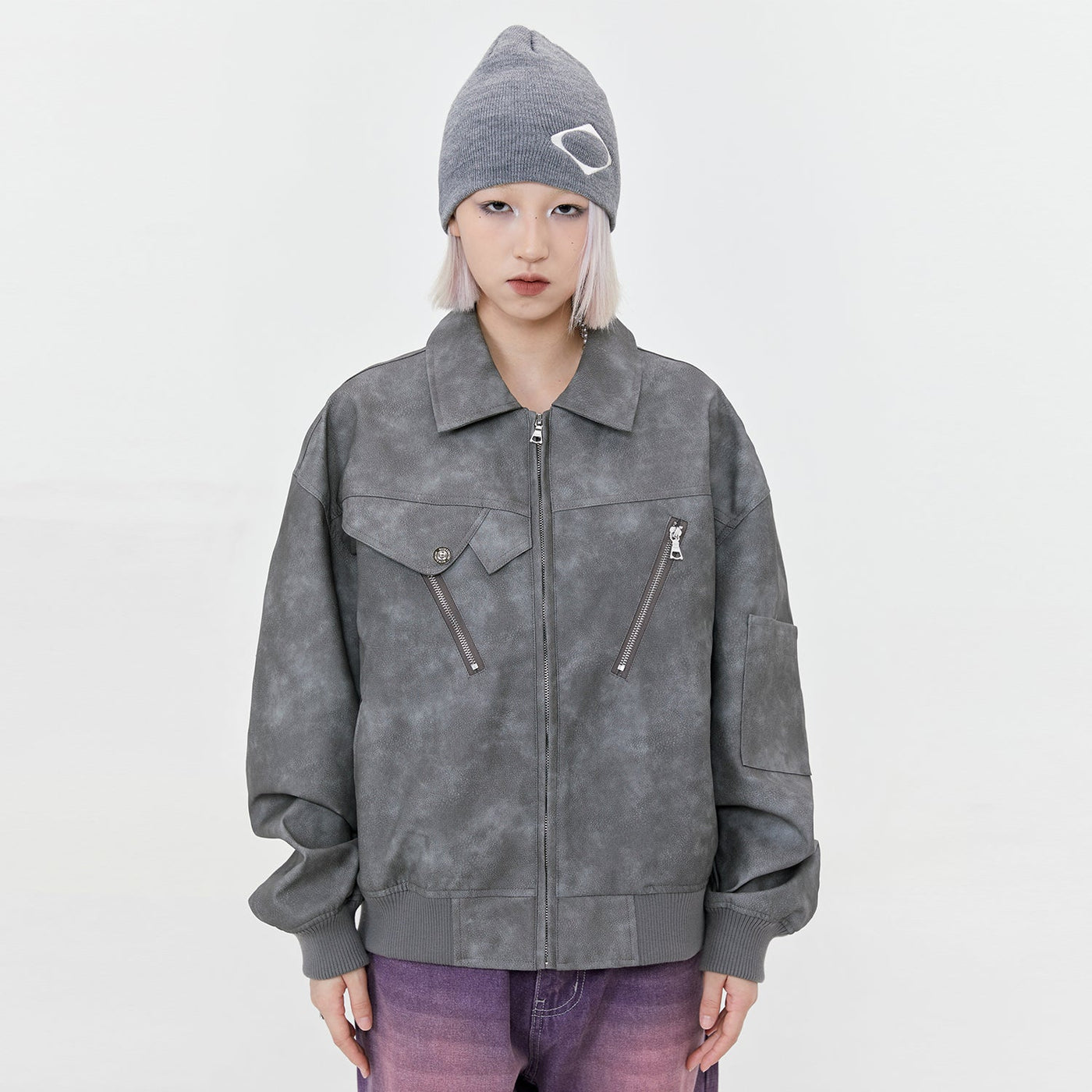 Made Extreme Washed Zip Pocket Jacket Korean Street Fashion Jacket By Made Extreme Shop Online at OH Vault