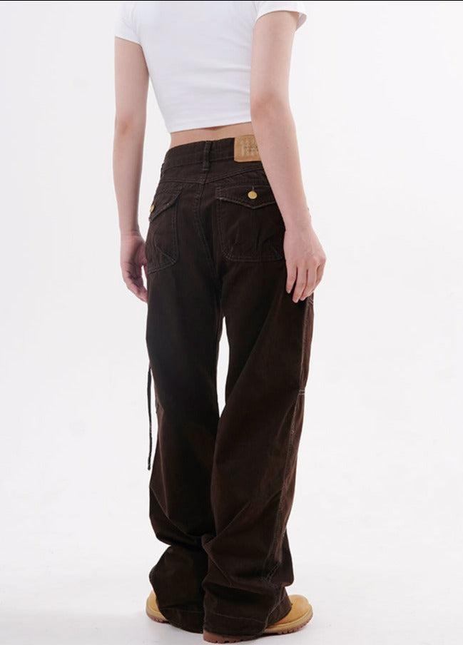 Multi-Pocket Stitched Detail Pants Korean Street Fashion Pants By Made Extreme Shop Online at OH Vault